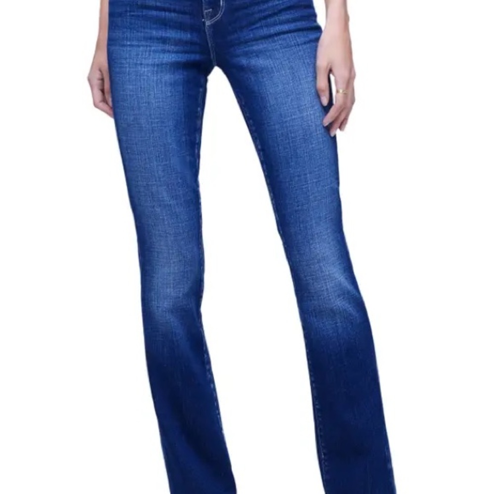 L'Agence Oriana High Rise Straight premium denim in Toledo wash